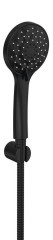 Sprchová souprava, 4 režimy sprchování, silikon trysky, pevný držák, hadice 1500mm, černá mat (1204-61B)