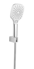 Sprchová souprava, 3 režimy sprchování, silikon trysky, pevný držák, hadice 1500mm, chrom (1204-62)