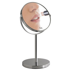 ANNA kosmetické zrcátko na postavení, Ø 163mm, oboustranné, chrom (211213) (3)