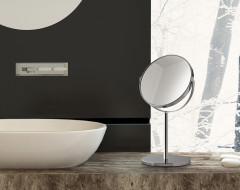 ANNA kosmetické zrcátko na postavení, Ø 163mm, oboustranné, chrom (211213) (4)