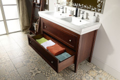 CROSS umyvadlová skříňka 116x77,5x49,5cm, 2x zásuvka, buk (CR325) (3)