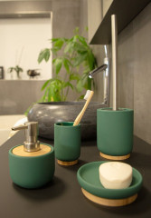 FANCY WC štětka na postavení, tmavě zelená (2126405) (3)