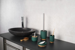 FANCY WC štětka na postavení, tmavě zelená (2126405) (4)