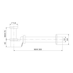 Umyvadlový sifon 5/4", odpad 32mm, chrom (SI890)