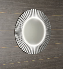 PRIDE kulaté zrcadlo s LED osvětlením v rámu ø 75cm, stříbrná (PD752) (4)
