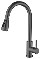 MIKELA stojánková dřezová baterie s výsuvnou sprškou, gun metal (1106-30GM)