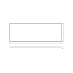 Deska Rockstone 140,7x1,2x48,8cm, bílá mat (WR006-0101)