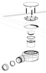 Vaničkový sifon, průměr 90mm, DN40, nízký, krytka nerez (17916) (4)