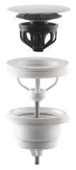 Umyvadlová výpust 5/4“, click-clack, velká zátka, 10-45mm, bílá mat (7532.310.5XD) (4)