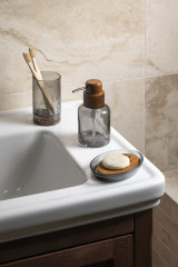 FIGO sklenka na postavení, kouřové sklo/dřevo (08398) (2)