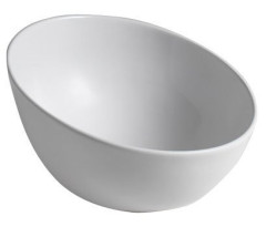 DOME OBLIQUO keramické umyvadlo na desku vysoké, Ø 44,5cm, bílá (WH031)