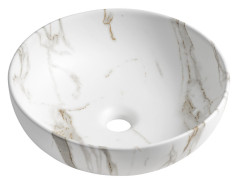 RONDANE keramické umyvadlo na desku Ø 41cm, bianco carrara (AR435BC)