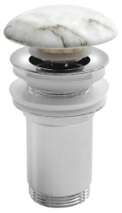 Umyvadlová výpust 5/4“, click-clack, keramická zátka, 10-50mm, bianco carrara (AR900BC)