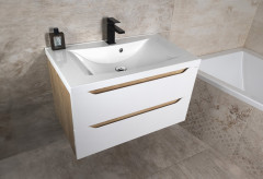 WAVE umyvadlová skříňka 79,7x45x47,8cm, bílá/dub cuneo (WA080-3025) (4)