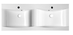 LUCIOLA dvojumyvadlo, litý mramor, 120x48cm, bílá ( 50122 ) (4)
