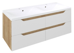 LUCIOLA dvojumyvadlo, litý mramor, 120x48cm, bílá ( 50122 ) (5)