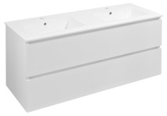 EZARA dvojumyvadlová skříňka 120x55x46cm, bílá lesk (EZ121-3030)