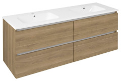 EZARA dvojumyvadlová skříňka 140x55x46cm, dub cuneo (EZ141-2525)