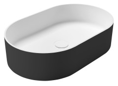 THIN umyvadlo na desku, Rockstone, 55x35cm, carina/bílá mat (WN205-41)