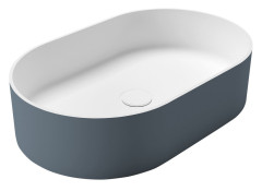 THIN umyvadlo na desku, Rockstone, 55x35cm, siena/bílá mat (WN205-42)