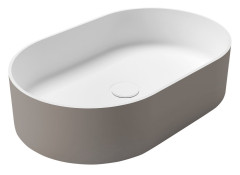 THIN umyvadlo na desku, Rockstone, 55x35cm, agila/bílá mat (WN205-43)