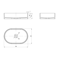 THIN umyvadlo na desku, Rockstone, 55x35cm, verde/bílá mat (WN205-44)