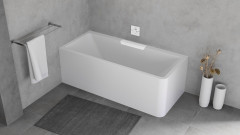 CASCATA L MONOLITH obdélníková vana 180x80x60cm, kaskáda bílá (73836ML.101) (4)