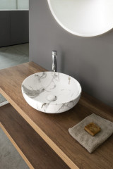 RONDANE keramické umyvadlo na desku Ø 41cm, bianco carrara (AR435BC) (5)