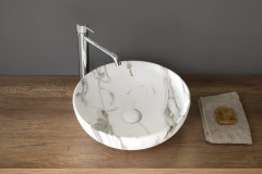 RONDANE keramické umyvadlo na desku Ø 41cm, bianco carrara (AR435BC) (6)