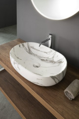 CALEO keramické umyvadlo na desku, 60x42cm, bianco carrara (CA590BC) (5)