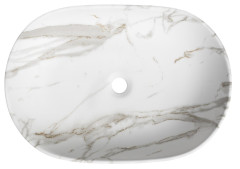 CALEO keramické umyvadlo na desku, 60x42cm, bianco carrara (CA590BC) (7)