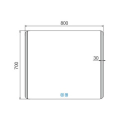 LED zrcadlo 800x700 se dvěma dotykovými senzory (ZP 17003VX)