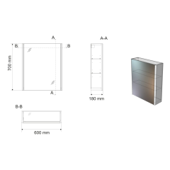 DENEB galerka 60x70x18cm, bílá mat (DN060)