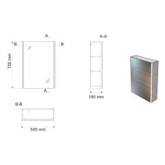 DENEB galerka 50x70x18cm, bílá mat (DN050)