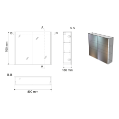 DENEB galerka 80x70x18cm, bílá mat (DN080)