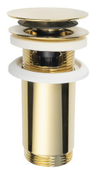 Umyvadlová výpust 5/4“, click-clack, velká zátka, max 80mm, zlato (7533.370.5.3)