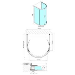 EASY půlkruhová sprchová zástěna 900x900mm, čiré sklo (EL4615)
