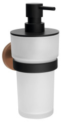 LARISSA dávkovač mýdla 250ml, mléčné sklo, černá/měď mat (WS019BC)