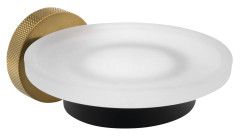 LARISSA mýdlenka, mléčné sklo, černá/zlato mat (WS002BG)