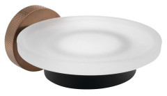 LARISSA mýdlenka, mléčné sklo, černá/měď mat (WS002BC)