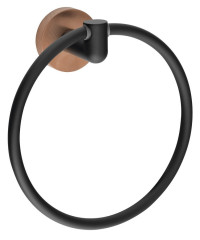 LARISSA držák ručníků kruh, černá/měď mat (WS006BC)