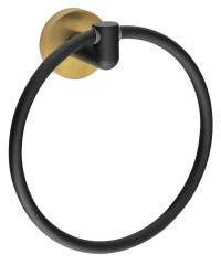 LARISSA držák ručníků kruh, černá/zlato mat (WS006BG)