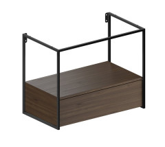 PURA konstrukce pod umyvadlo 82,6x46cm, černá mat/ořech (MSAP82N)