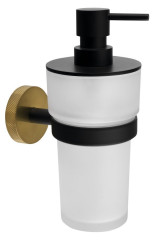 LARISSA dávkovač mýdla 250ml, mléčné sklo, černá/zlato mat (WS019BG) (3)