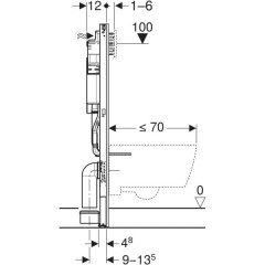 Geberit Duofix montážní prvek pro závěsné WC, 112 cm, se splachovací nádržkou pod omítku Sigma 12 cm (111.925.00.6) (4)