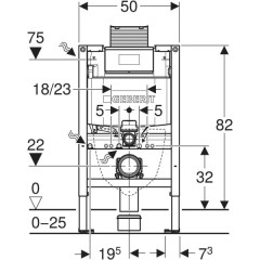 GEBERIT DUOFIX pro závěsné WC, výška 82cm, s nádržkou Omega, pro ovládací tlačítka Omega ( 111.003.00.1 ) (3)