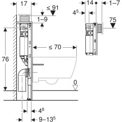 GEBERIT DUOFIX pro závěsné WC, výška 82cm, s nádržkou Omega, pro ovládací tlačítka Omega ( 111.003.00.1 ) (4)