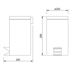 SIMPLE LINE odpadkový koš kulatý 5l, bílá mat (28105)