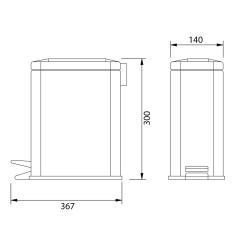 SIMPLE LINE odpadkový koš obdélníkový 5l, černá mat (GAQ005B)