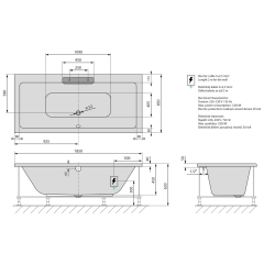 CASCATA hydromasážní vana, 185x85x45cm, kaskáda černá, Active Hydro-Air, černá (73836.102.2030)